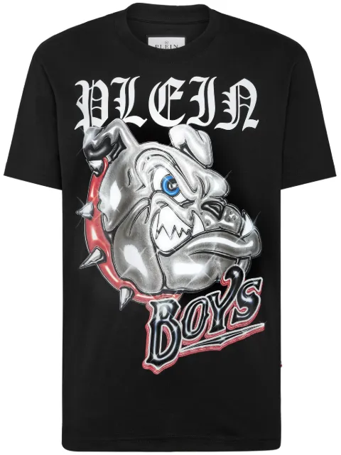 Philipp Plein Bulldogs cotton T-shirt Black SADCMTK6771PJY002N