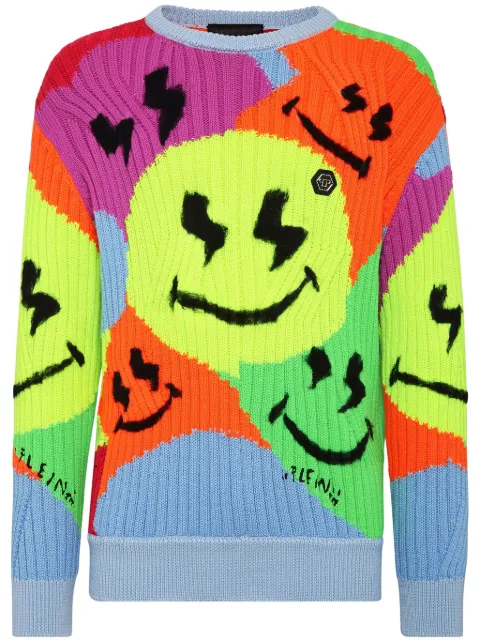 Philipp Plein Smile Graffiti jumper Green SADCMKO1320PKN002N