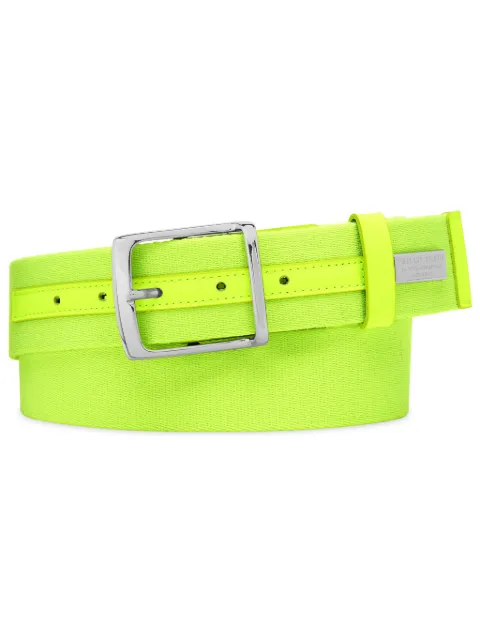 Philipp Plein leather-trim buckle belt Yellow SADAMVA0903PLE010N