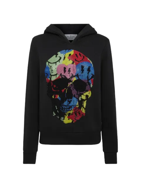 Philipp Plein Smile rhinestone-embellished hoodie Black SADCWJB1707PJO002N