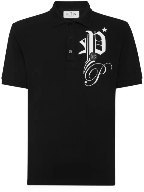 Philipp Plein Gothic Plein cotton polo shirt Black SADCMTK6882PTE003N