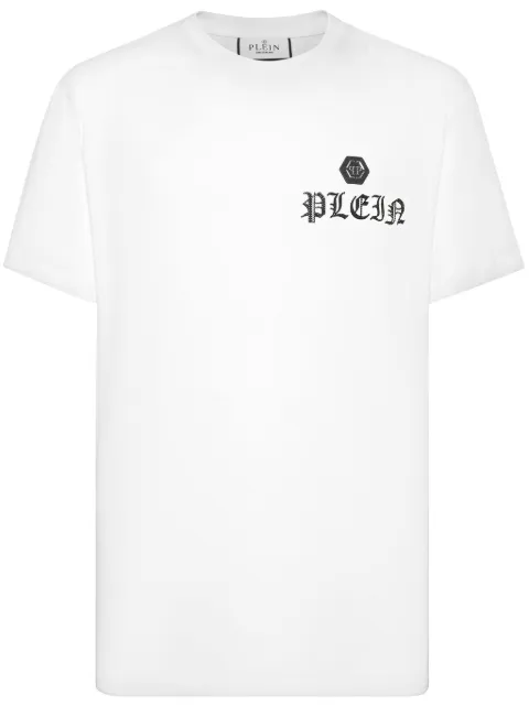 Philipp Plein skull crystal-embellished T-shirt White SADCMTK6854PJY002N
