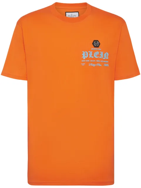 Philipp Plein logo-print cottonT-shirt Orange SADCMTK6842PJY002N