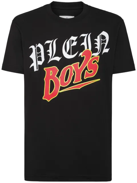 Philipp Plein slogan-print cotton T-shirt Black SADCMTK6790PJY002N