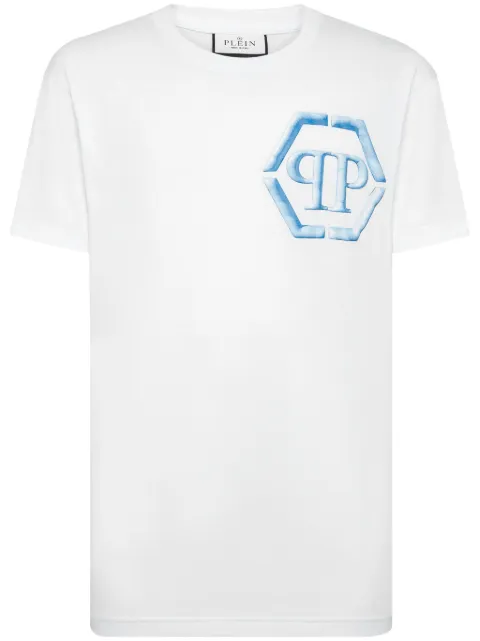 Philipp Plein SS Hexagon-print cotton T-shirt White SADCMTK6787