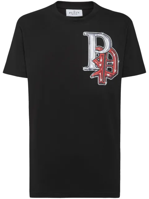 Philipp Plein Gothic Plein cotton T-shirt Black SADCMTK6770PJY002N