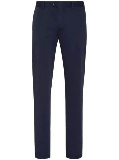 Philipp Plein belt-loops button-fastening slim-fit trousers Blue SADCMRT1332PTE003N