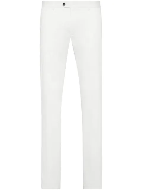 Philipp Plein slim-cut gabardine chinos White SADCMRT1332PTE003N
