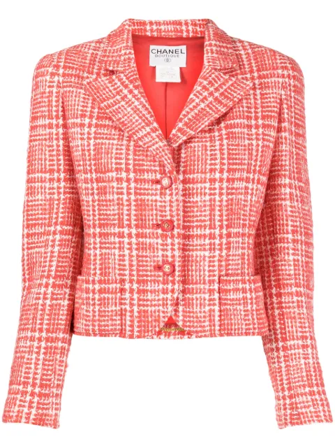 CHANEL Pre-Owned 1997 CC-buttons tweed jacket Red 97PP07813V05528A0173