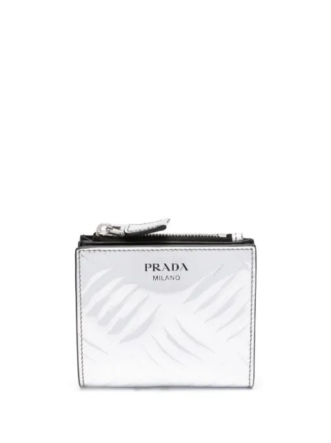 Prada logo-print leather wallet Silver 2ML0492CNU