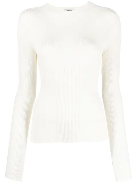 Lanvin long-sleeve knitted top White RWPO0020K004A23