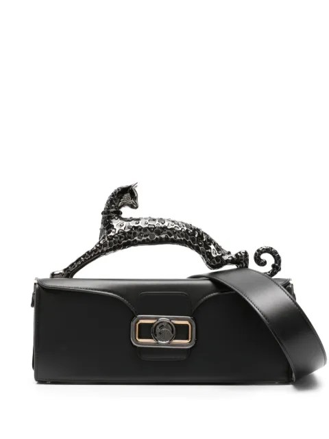 Lanvin medium Pencil Cat sculpted-handle leather bag Black LWBGBRS5TPSSA23