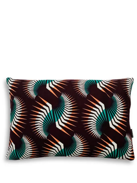 Mumutane Iki Swirl graphic-print wool cushion Brown IKIPUSWI