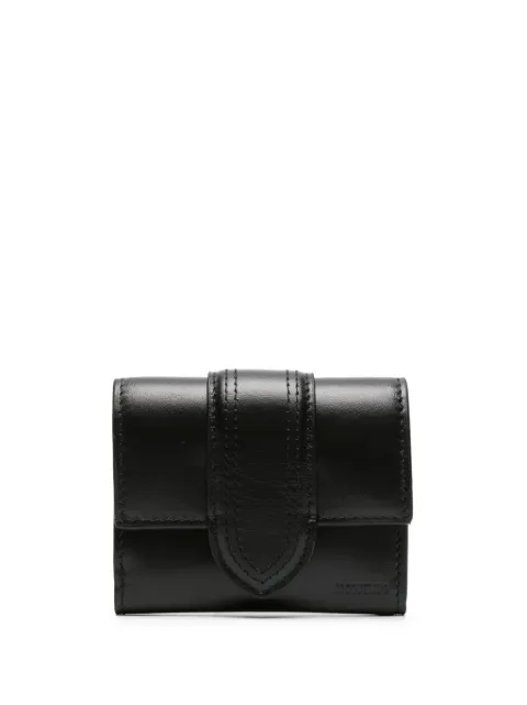 Jacquemus Le Compact Bambino leather wallet Black SLW00119AC01C01
