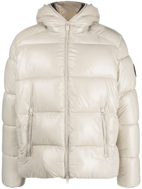 Save The Duck logo-patch puffer jacket Neutrals D31280MLUCK19