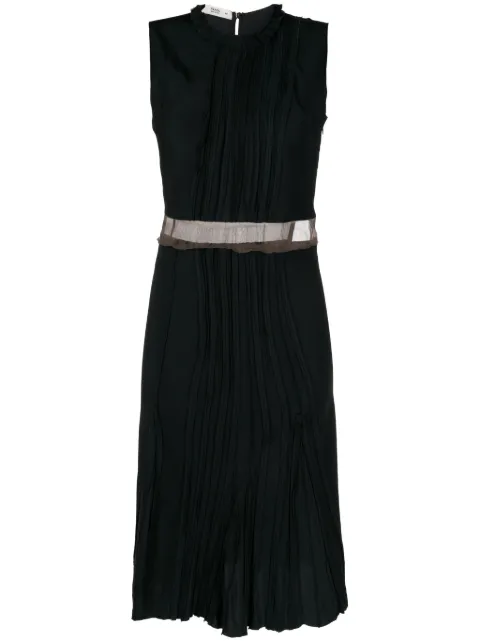 Prada Pre-Owned pleated sleeveless silk dress Black CSVMPRADRE7446