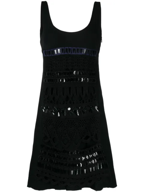 Prada Pre-Owned crochet-panelled sleeveless dress Black CSVMPRADRE7447