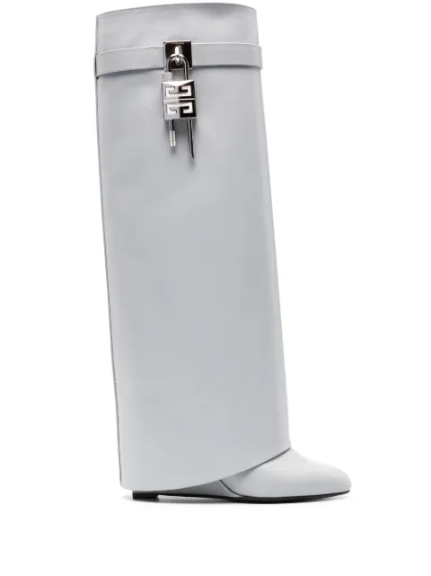 Givenchy Shark Lock 85mm leather boots Grey BE7021E180SHARKLOCK