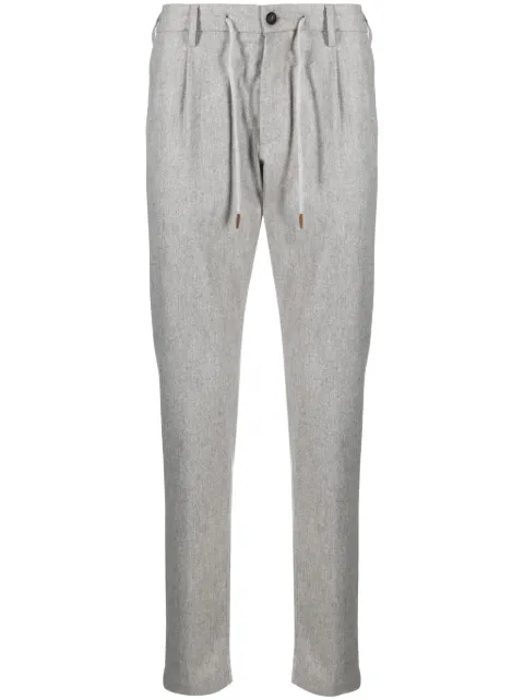 Eleventy mélange-effect tapered trousers Grey X75PANB21TES0H027
