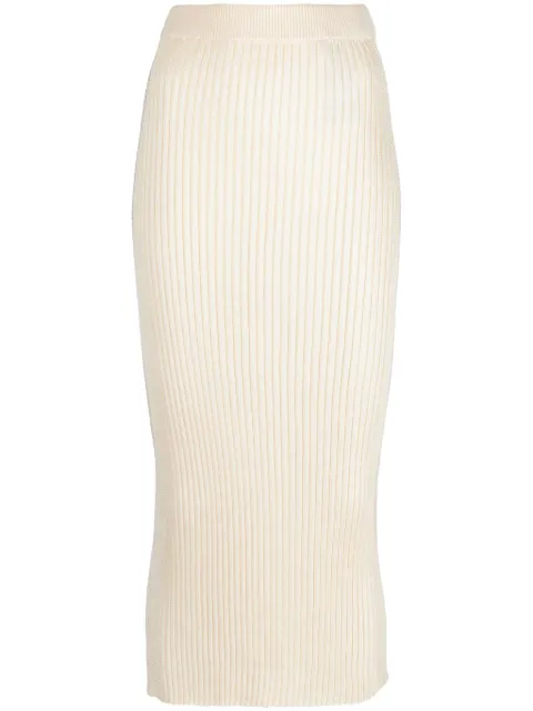 Jil Sander ribbed-knit midi skirt Neutrals J02MA0165J18287