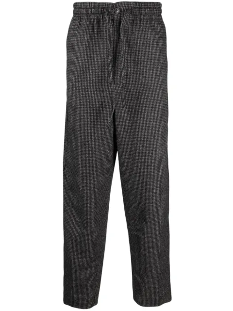 Kenzo logo-patch check-pattern tapered trousers Grey FD65PA5019RD