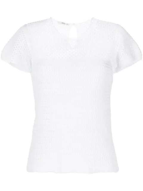Prada Pre-Owned crochet short-sleeve top White CSVMPRADTOP7416