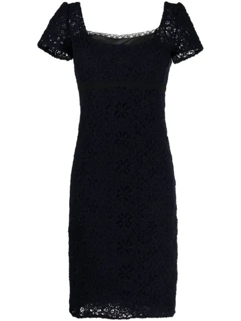 Prada Pre-Owned floral-lace pencil dress Blue CSVMPRADDRE7414