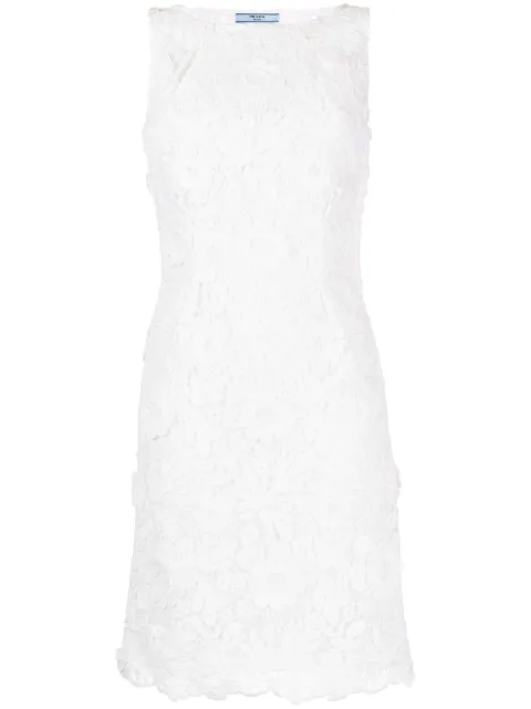 Prada Pre-Owned floral broderie anglaise dress White CSVMPRADRE7461