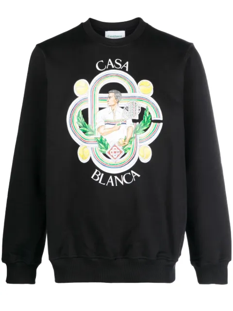Casablanca Le Joueur cotton sweatshirt Black MF23JTP001