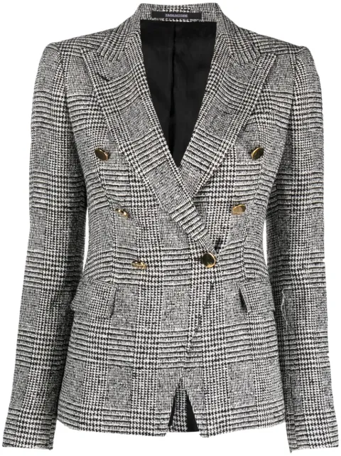 Tagliatore check-print double-breasted blazer Black JALICYA10BAI160030Q