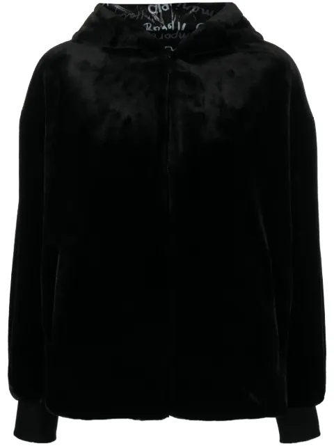 Emporio Armani faux-fur reversible hooded jacket Black H4NB1DE9917