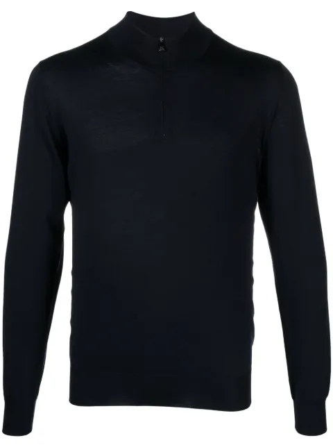Corneliani half-zip fine-knit jumper Blue 92M5243825126