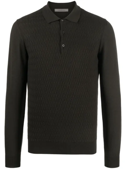 Corneliani virgin wool polo shirt Green 92M50D3825139