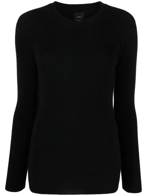 PINKO round-neck ribbed-knit top Black 102121A1A7Z99