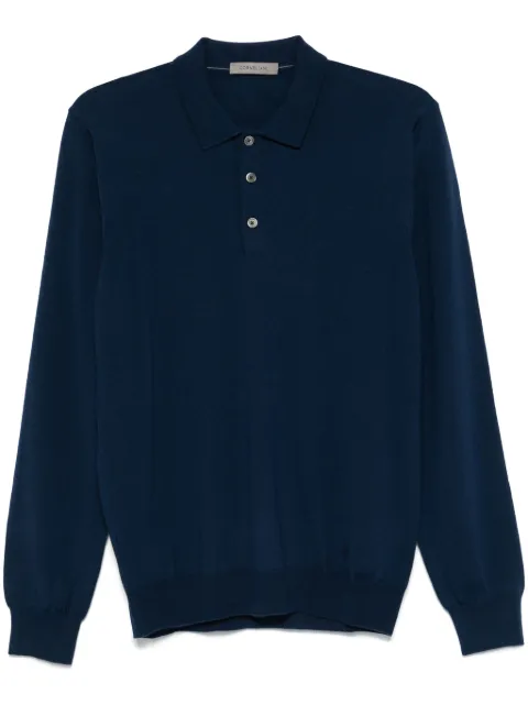 Corneliani virgin wool polo sweater Blue 92M5073825100