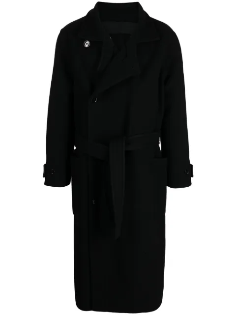 LEMAIRE belted double-breasted coat Black CO1037LF1116