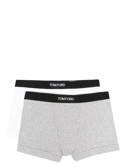 TOM FORD logo-band cotton-blend boxers (pack of two) White T4XC3104