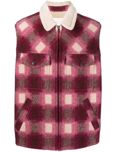 MARANT KIRAN check-pattern gilet Red VE0166HAA3D06H