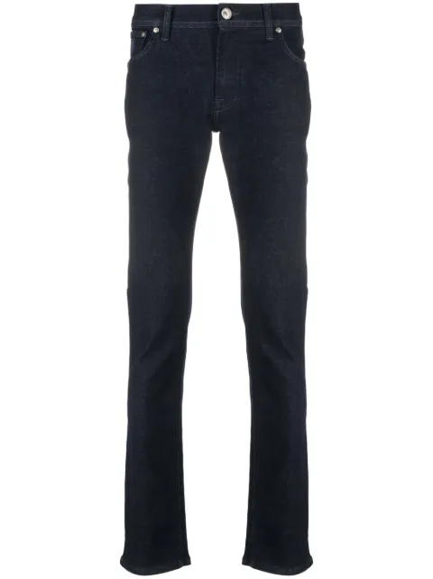 Corneliani logo-appliqué straight-leg jeans Blue 924JQ23820136