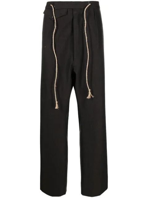 Maison Margiela drawstring-waist wool trousers Brown S67KA0040S52173