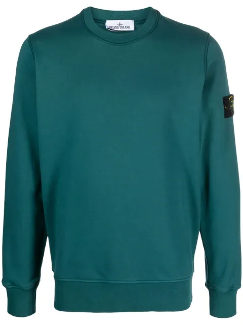 Stone Island Compass-patch cotton sweatshirt Green 791563051
