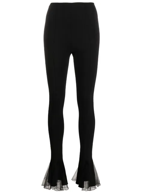 Nensi Dojaka tulle-detail flared trousers Black NDAW23TRS031