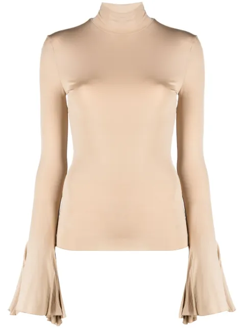 Nensi Dojaka bell-sleeve T-shirt Neutrals NDAW23TOP059