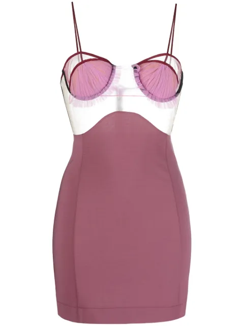 Nensi Dojaka sheer-panelling bustier minidress Purple NDAW23DR152