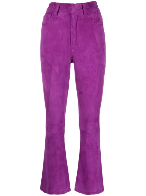 PAULA Zircon suede flared trousers Purple ZIRCON2