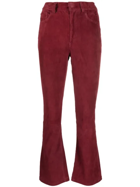 PAULA Zircon suede flared trousers Red ZIRCON2
