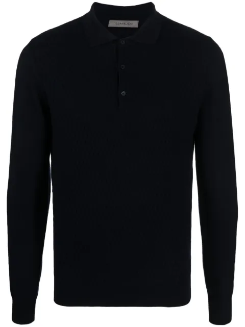 Corneliani virgin wool polo shirt Blue 92M50D3825139