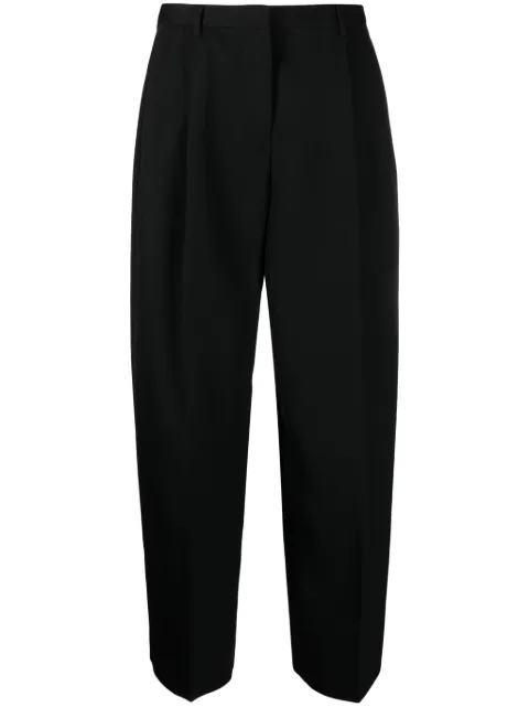 Jil Sander pleated cotton-wool tailored trousers Black J02KA0196J40002