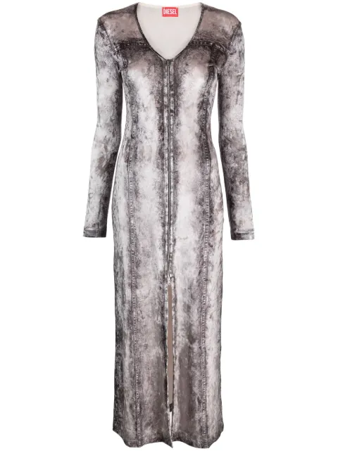 Diesel photograph-print V-neck dress Grey A104660LICG