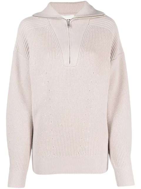 MARANT ÉTOILE Benny half-zip sweater Neutrals PU0080FAA3L80E